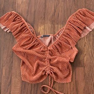 Zara cropped style blouse with Polka for pattern